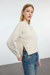 Stone Crop Basic Balloon Sleeve Knitwear Sweater