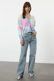 Blue High Waist Wide Leg Jeans