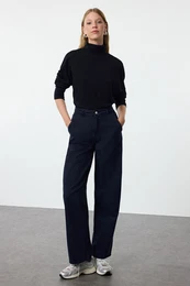 Navy Blue High Waist Skater Jeans