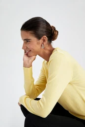 Regular Fit Crew Neck Extra Soft Cashmere Textured Basic Sweater