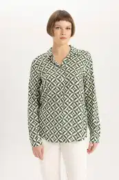 Regular Fit Long Sleeve Patterned Shirt