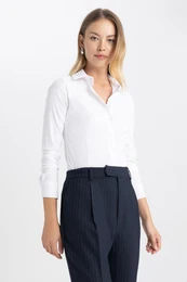 Fitted Basic Long Sleeve Shirt