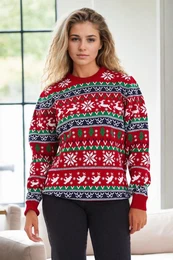 88147 Christmas Womens Sweater-RED