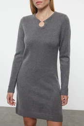 Anthracite Mini Knit Soft Texture Dress