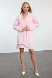 Pink Mini Knitwear Basic Dress
