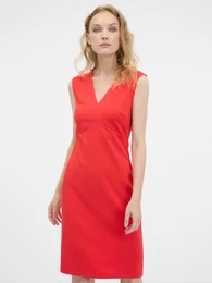 Red women's knee-length dress - Women's