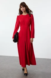 Dark Red Woven Dress