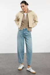 Light Blue High Waist Barrel Baggy Jeans