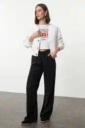 Black More Sustainable 100% Tencel Elastic Waist High Waist Jeans