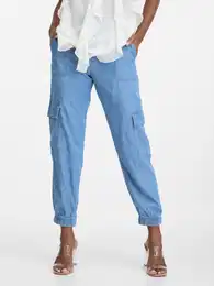 Blue women's denim pants - Women's