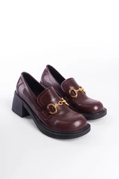 Metal Buckle Women's Loafer Shoes