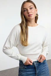 Ecru Basic Premium Quality Knitwear Sweater