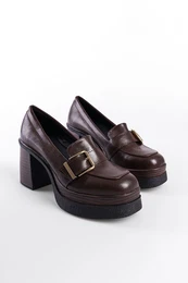 High Heel Buckled Loafer Women's Shoes