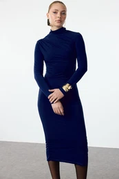Saks Fitted Knitted Elegant Evening Dress