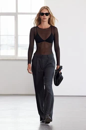 Limited Edition Black Wide Leg Woven Trousers