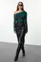 Zelena Carmen Bluze Silvestrovo za dame image