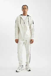 Fit Sports Jogger Sweatpants Standard Fit Scuba Diver Fabric Tied Waist Elastic Legs