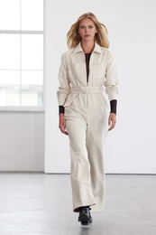 Limited Edition Stone Belted Pocket Detailed Suede Jumpsuit