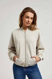 Women's zip-up hoodie , beige