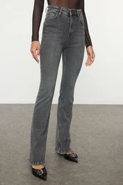 Anthracite High Waist Flare Jeans