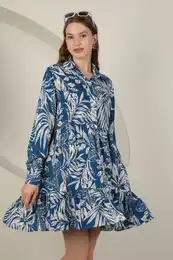 Blue Floral Mini Woven Dress