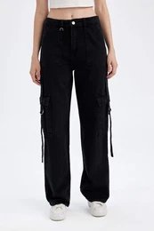 Wide Leg Cargo High Waist Long Jeans
