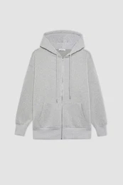 Oversize Fit Hooded Thick Fabric Cardigan