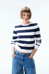 Regular Fit Striped Crew Neck Sweater