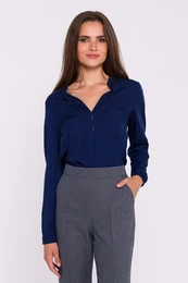 Woman's Blouse S375 Navy Blue