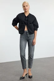 Anthracite High Waist Mom Jeans