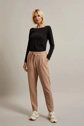 Plain blouse with long sleeves, black