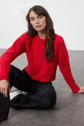 Red Special Yarn Knitwear Sweater