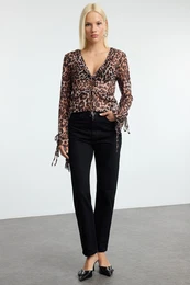 Black Straight Fit Woven Trousers
