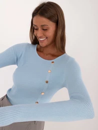 Light blue fitted classic sweater