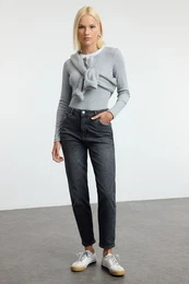Black High Waist Mom Jeans