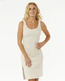 aty SEA OF DREAMS RIB MIDI DRESS Natural