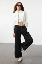 Black Loose Jogger Thick Knitted Sweatpants