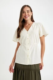 Regular Fit V Neck Short Sleeve Shirt