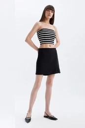 Normal Waist Basic Plain Shorts Skirt