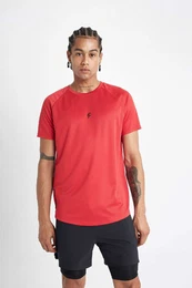 Fit Slim Fit Narrow Cut Crew Neck Printed Sports Short Sleeve T-Shirt