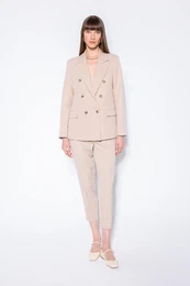 Carrot Fit Double Pocket High Waist Basic Straight Skinny Leg Trousers
