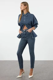 Blue High Waist Skinny Jeans