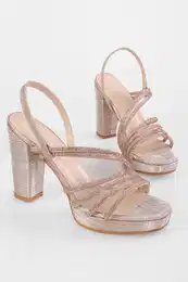 Women's Malia Rose Glitter Platform Heeled Shoes
