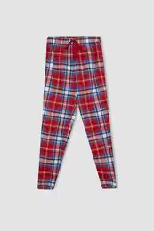Fall In Love Regular Fit Plaid Patterned Flannel Pajama Bottoms