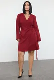 Temno rdeča Obleke na preklop za dame image
