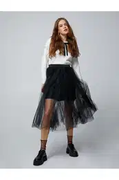 Tutu Skirt Maxi Length A Cut Elastic Waist