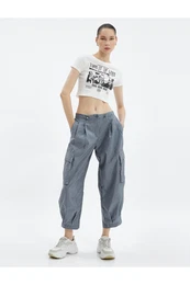 Cargo Pants Parachute Fabric Pleat Detailed. Pockets. Comfortable fit.