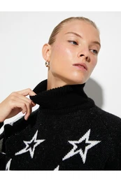 Women's Black Patterned Sweater