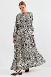 2423 Authentic Patterned Dress - Z. Black