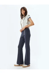 Modal Fabric Blended Flared Leg Trousers